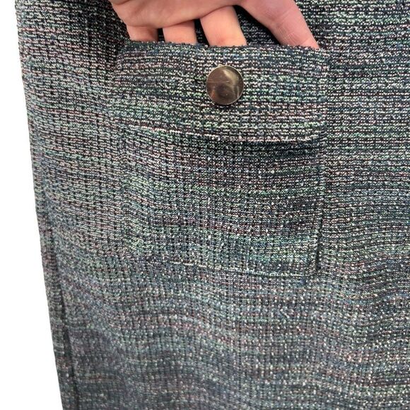 Metallic Tweed Fringe Pocket Mini Dress 10 T - Picture 9 of 16